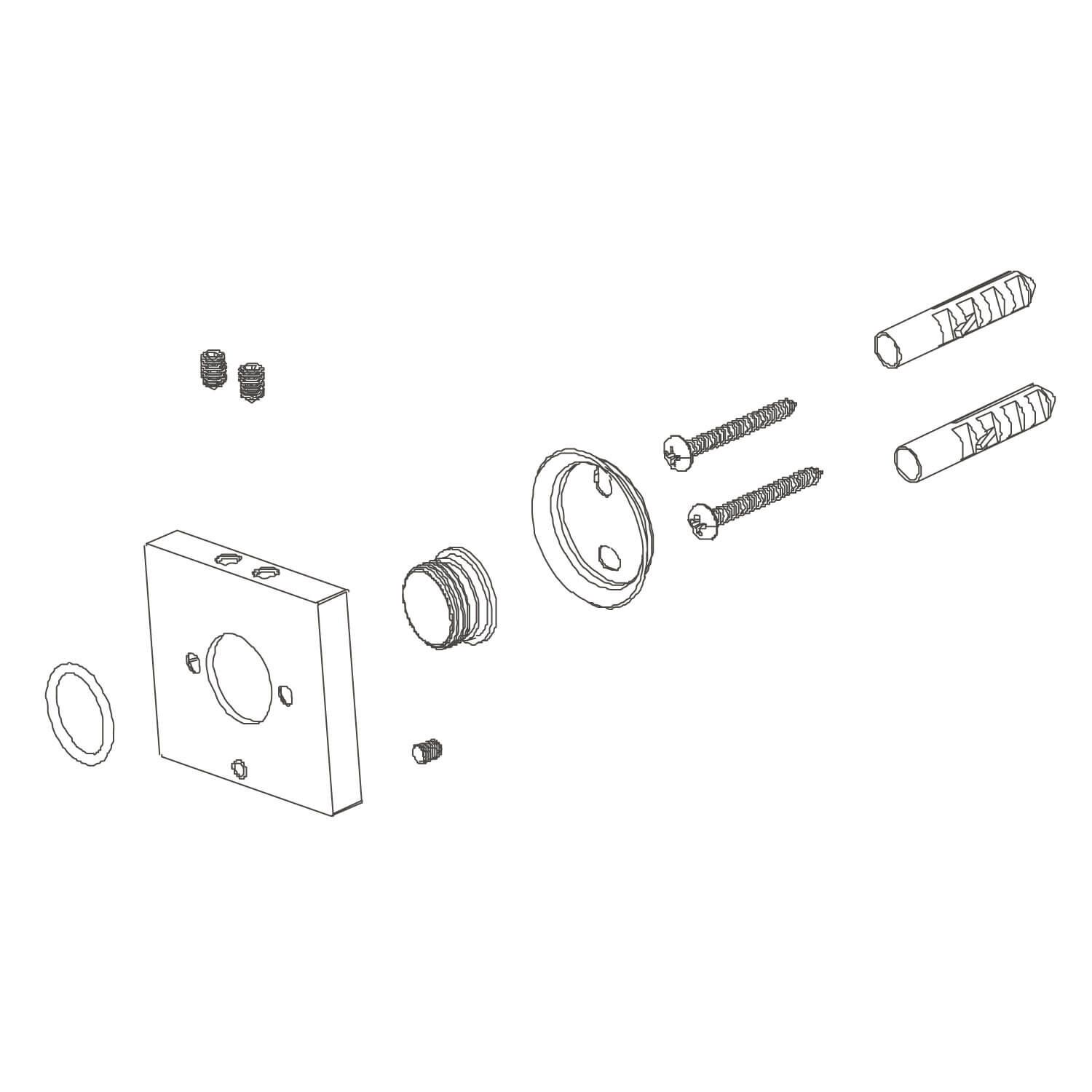 Sistema de fijación copenhague de brazo de regadera a muro unico,,hi-res image number null