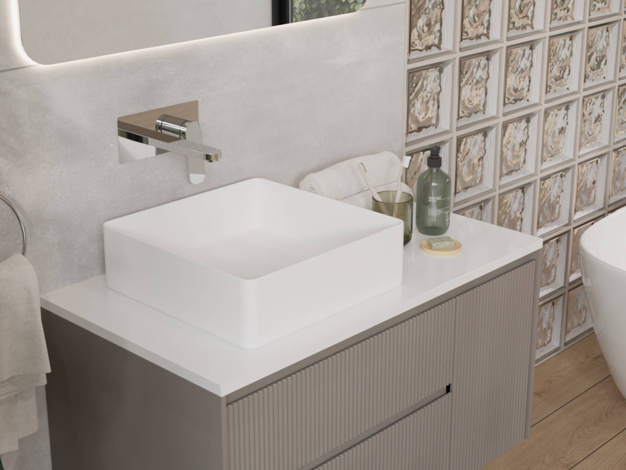 Llave de muro para lavabo línea Praga en cromo pulido,,hi-res image number null